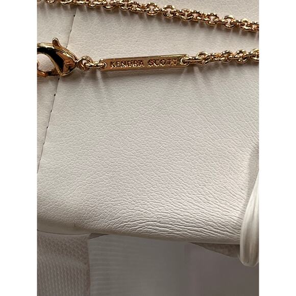 Kendra Scott Kelsie Rose Gold Plated Mother of Pearl Long Station Necklace - Picture 5 of 8